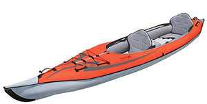 ae1007-r-decks advancedframe® convertible 2-person kayak, red with single and double deck cover